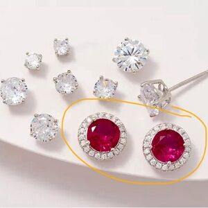 Pink Diamonique Stud Earrings